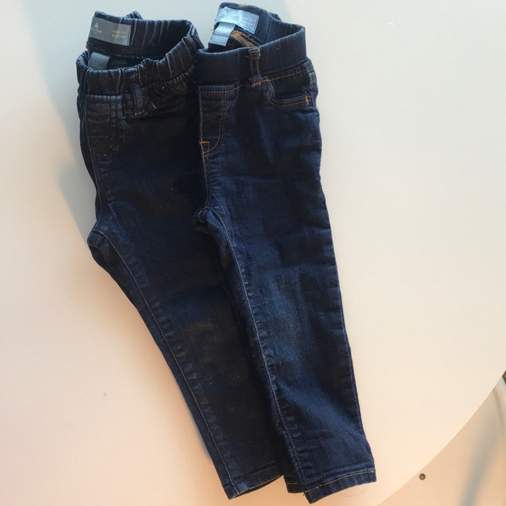 Baby Gap 2T 2 pair skinny jean jeggings